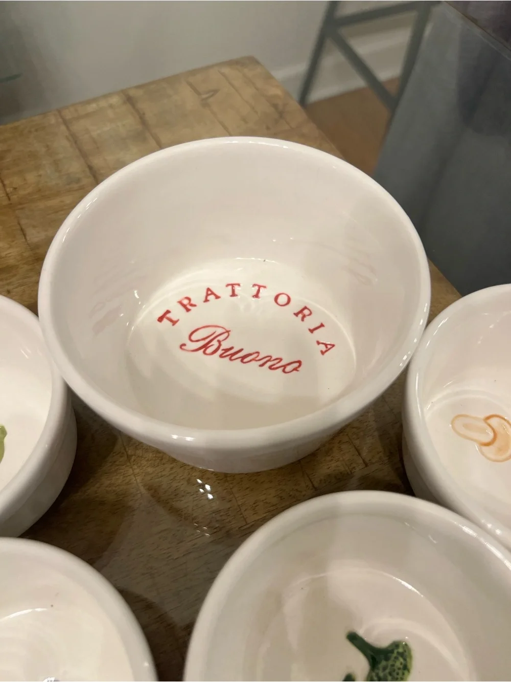 the Pottery Barn Pizza Buono Condiment Set